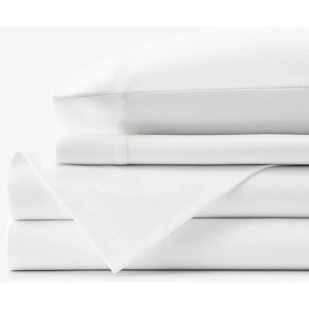 The Company Store Legends Hotel Velvet Flannel Sheet Set Queen White 50805L-Q